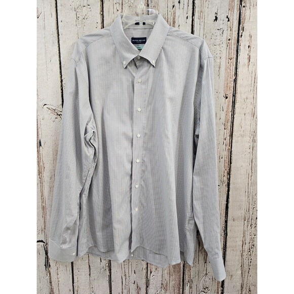 WN Men's XL Peter Millar Flex Finish Button Down Long Sleeve Dress Shirt EUC - Picture 1 of 8